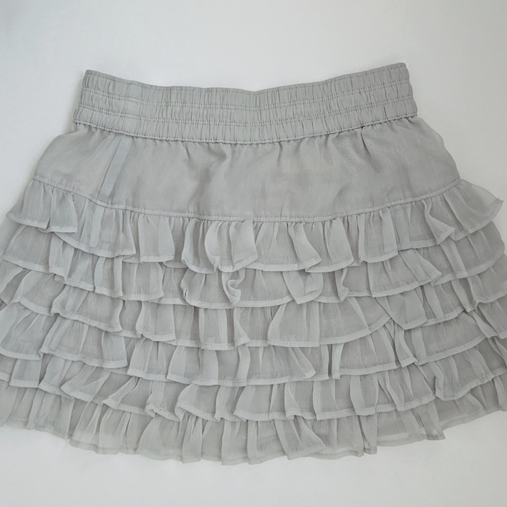 Hollister Gray Ruffle Layer Skirt With Bow - Size S - Nwt - Picture 4 of 7